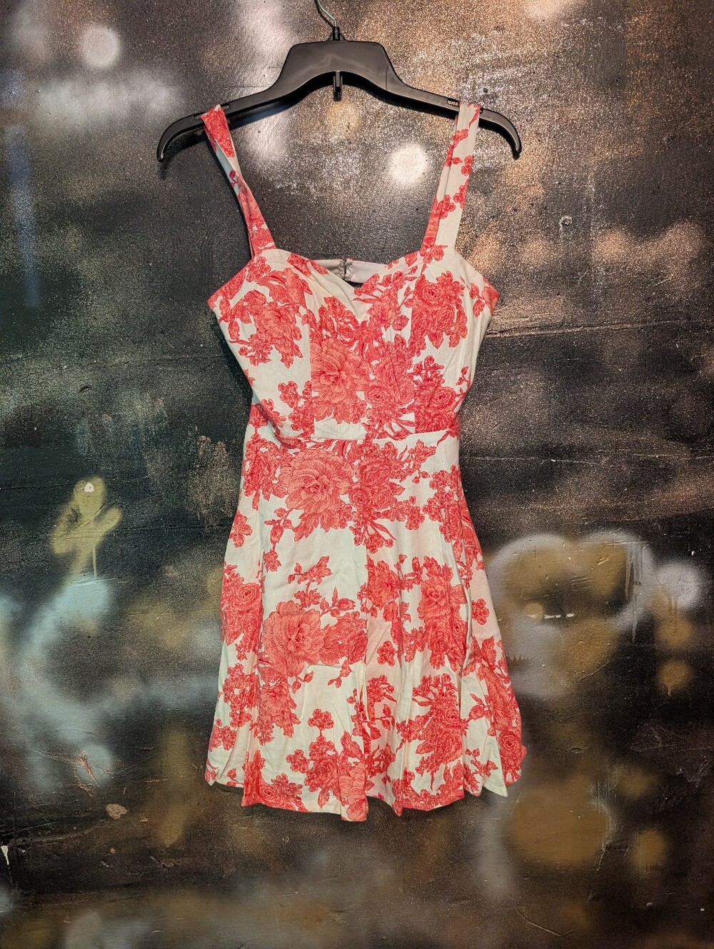City Studio Red Floral Fit & Flare Mini Dress